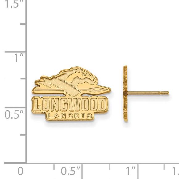 14k Yellow Gold Longwood University Small Post Earrings